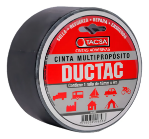Cinta Multiproposito Tacsa Ductac Tape 48 Mm X 9 Mts Color Negro Liso